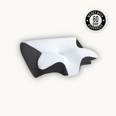 Cervical neck support pillow with dual-contour foam design for back and side sleepers